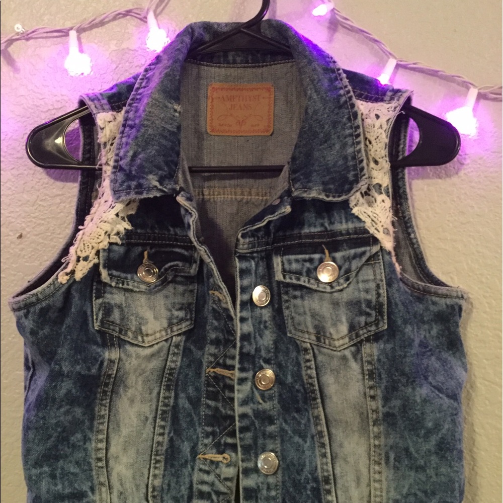 Hot Lacey denim jean vest!