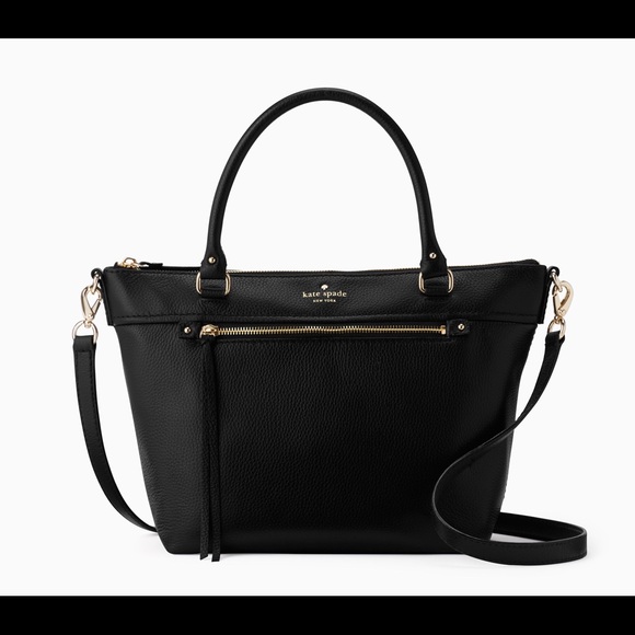 AUTH NWT Kate Spade Leather Cobble Sm Gina, Blk