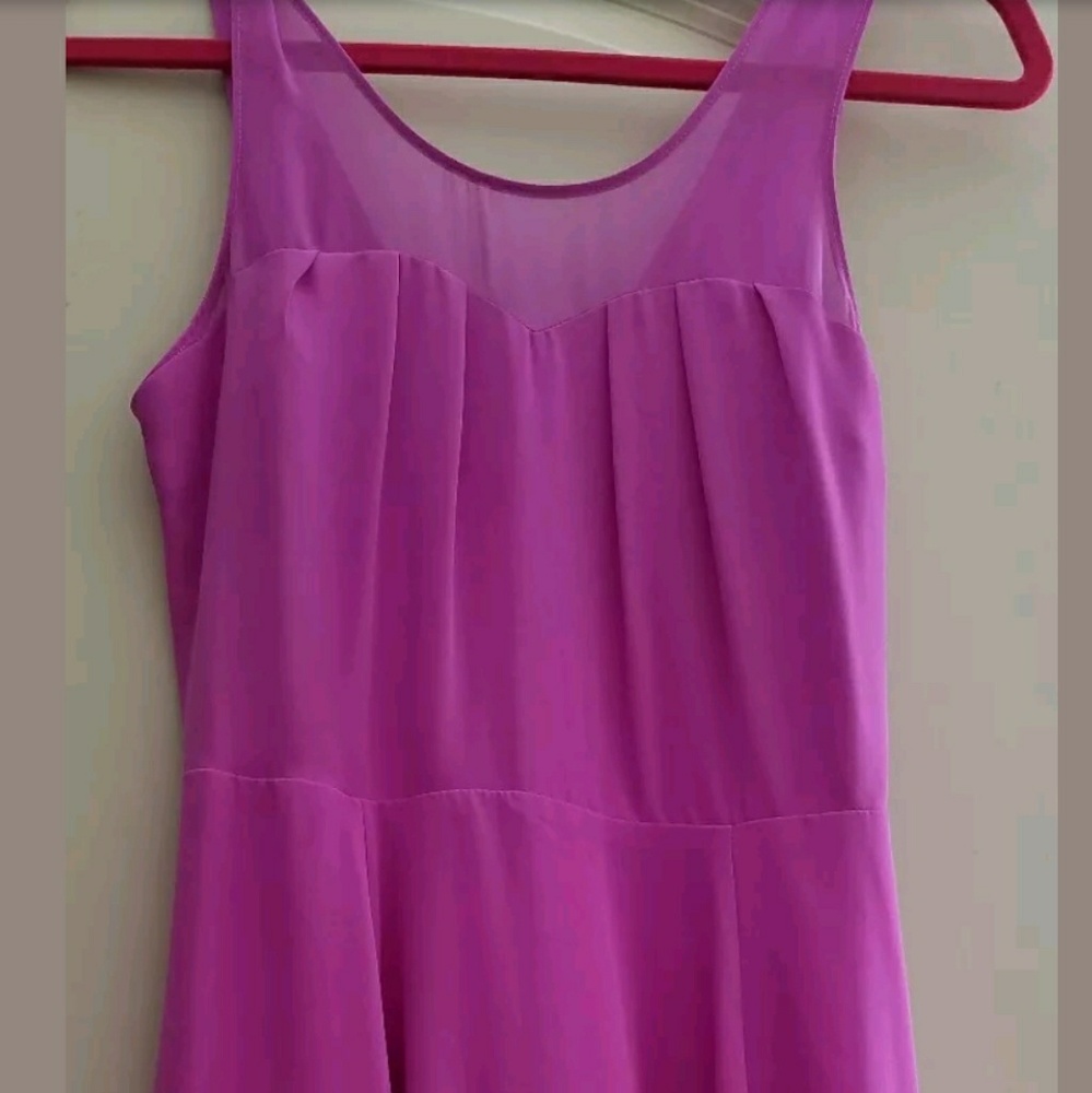 chiffon flare sheer sleeveles skater dress