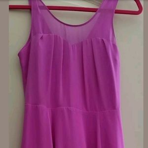 chiffon flare sheer sleeveles skater dress