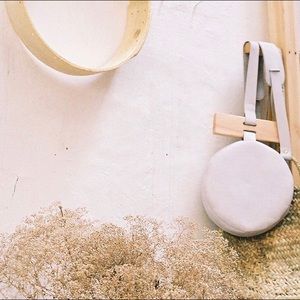 Circle handmade bag in Pastel Blue