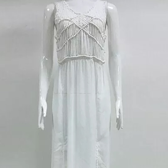 FLASH SALE❗️Addison Crochet White Coverup Dress - Picture 4 of 5