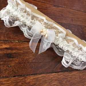 Handmade custom bridal garter.