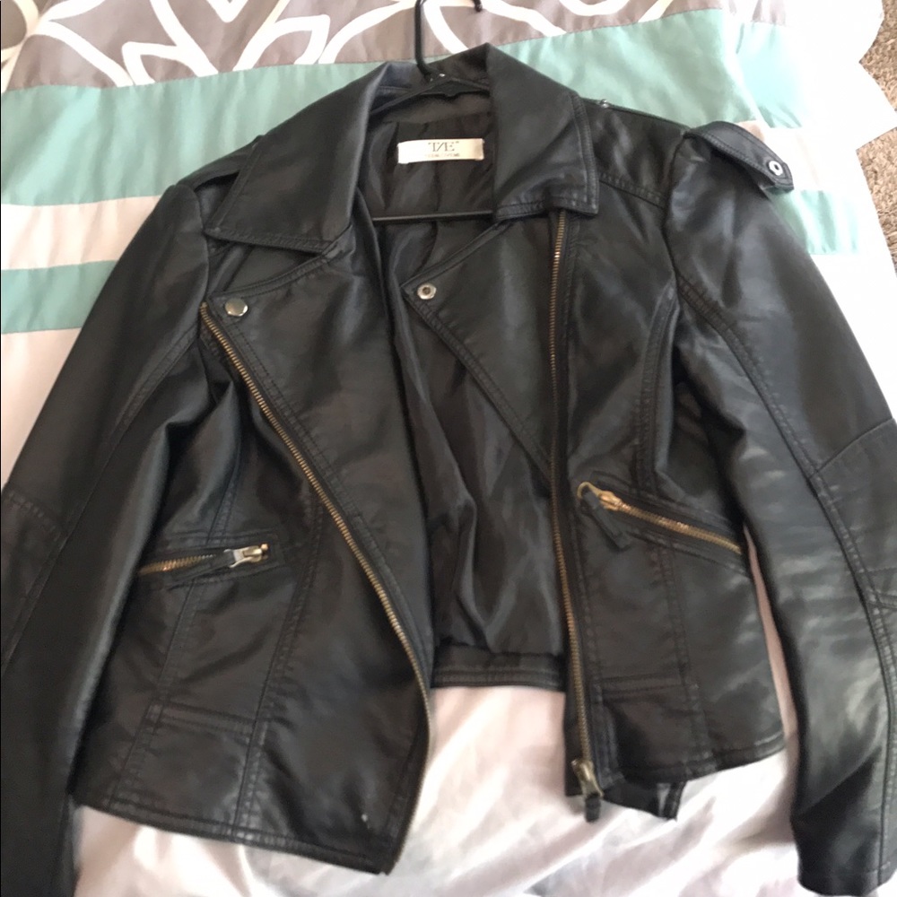 Black leather jacket