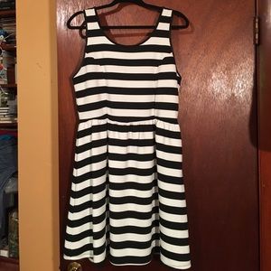 Striped Forever 21 Plus Skater Dress 1X Rockabilly