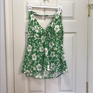 Maternity flowered halter tankini set