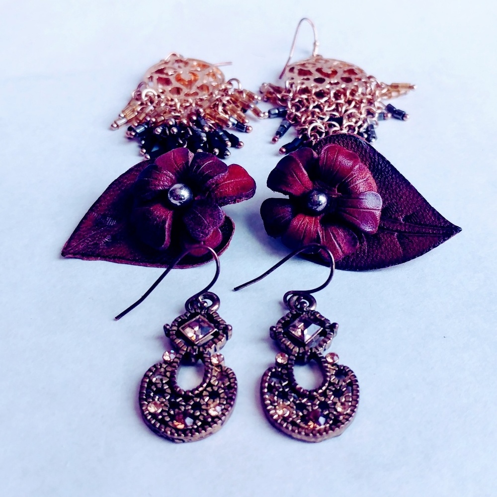 Beautiful vintage boho earring bundle