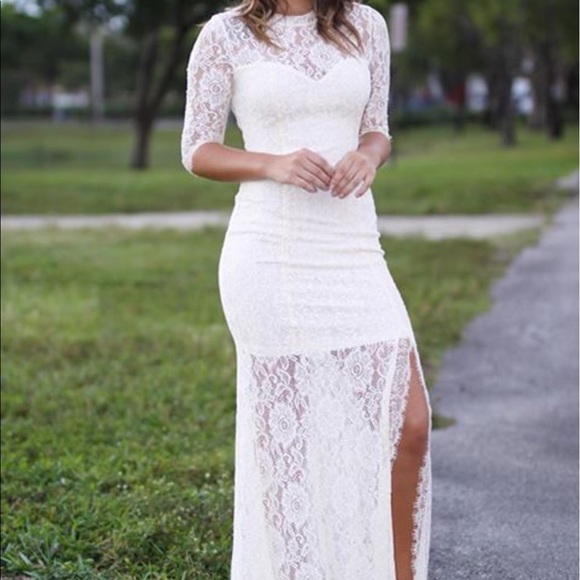 Dresses & Skirts - White long lacy dress