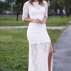 White long lacy dress