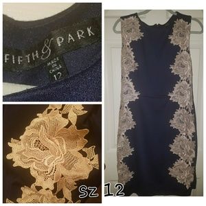 Lace applique sheath dress