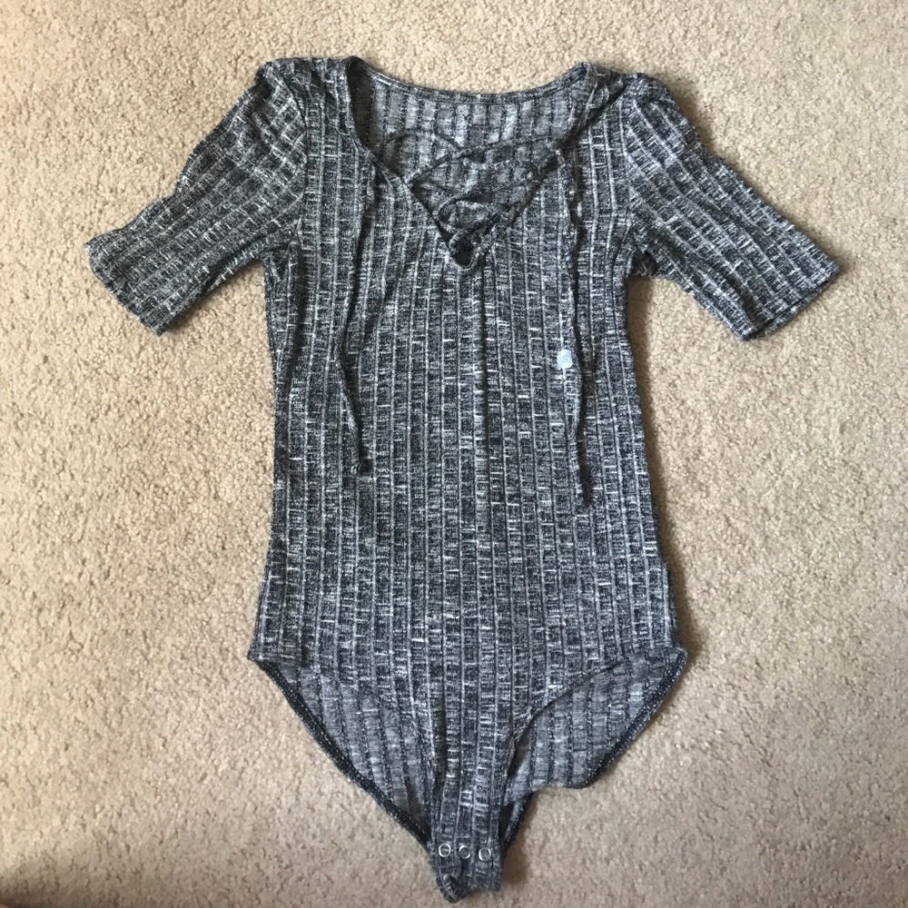 Grey body-suit