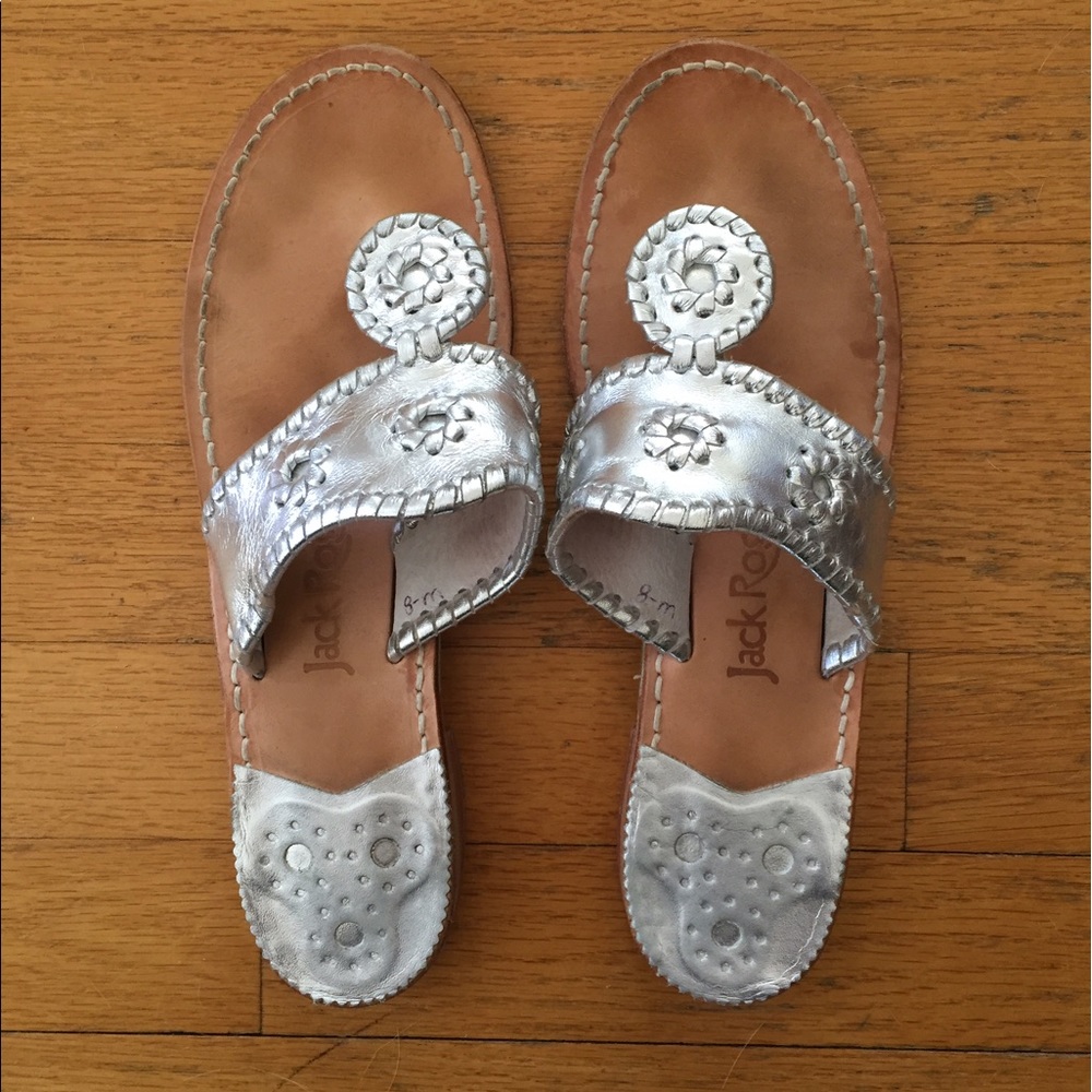 Jack Rogers Hampton Sandal Silver-Great Condition