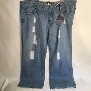 Truck distressed denim straight leg jeans