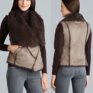 Sam Edelman Asymmetrical Faux Fur Vest Size L