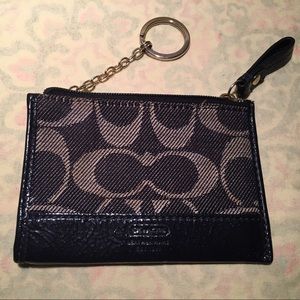 Coach Denim Mini Keychain Wallet
