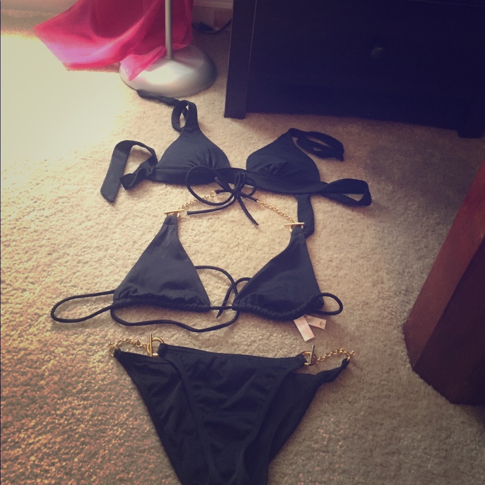 Black victoria secret bikini! TWO tops