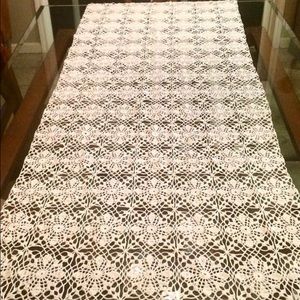 Handmade crochet table runner