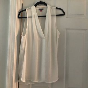 Vince Camuto white vneck shell.