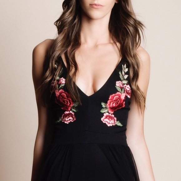 Mesh Embroidered Maxi Romper - Picture 3 of 5