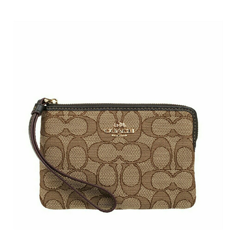 🌸SOLD🌸COACH signature corner zip wristlet - Picture 1 of 6