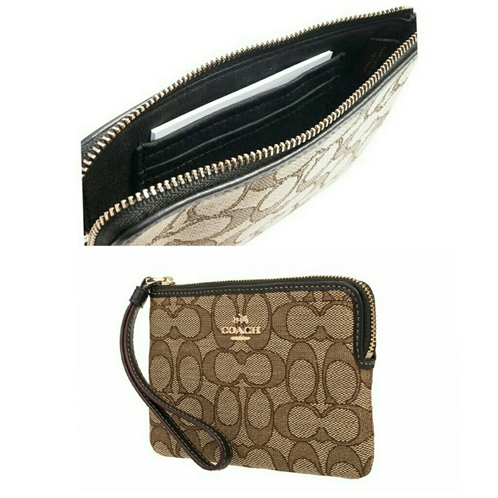 🌸SOLD🌸COACH signature corner zip wristlet - Picture 4 of 6