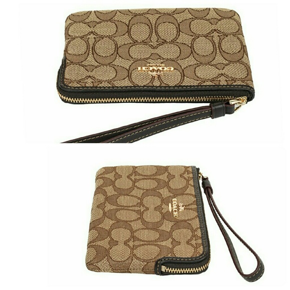 🌸SOLD🌸COACH signature corner zip wristlet - Picture 3 of 6