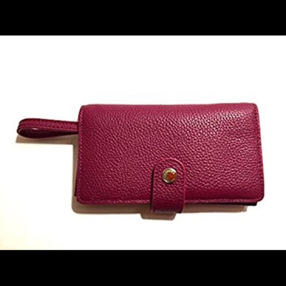 Coach Leather Phone Clutch Wristlet Raspberry