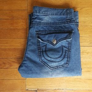 TRUE RELIGION mens BLUE JEANS SIZE 36 x 34 TRUE RELIGION mens BLUE JEANS SIZE 36 x 34
