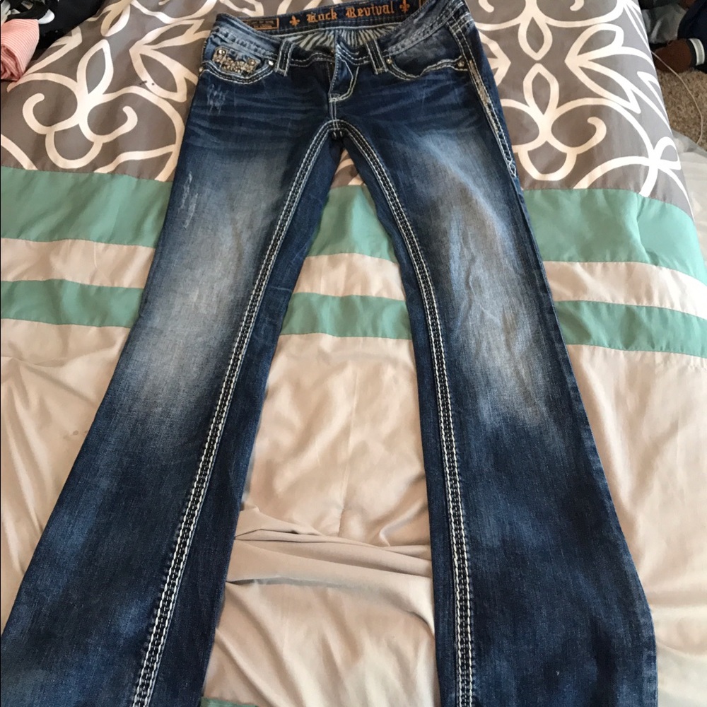 Rock Revival Jeans with white stitching