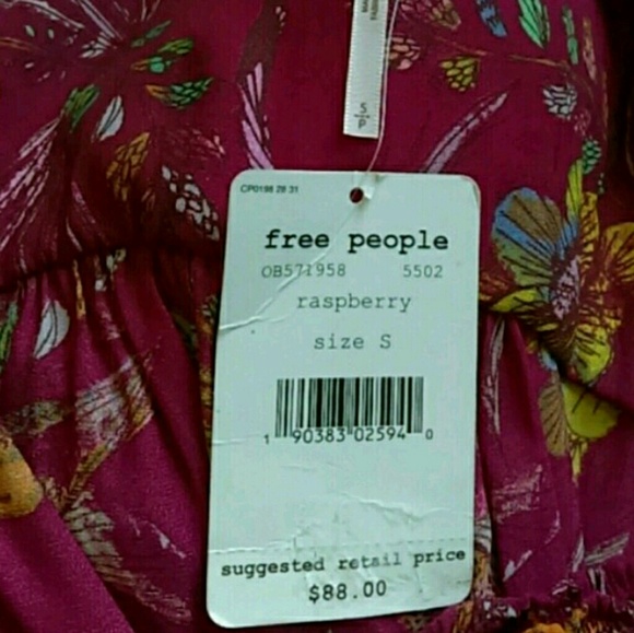 Free People Tiered Tunic in Raspberry - Sz S - NWT - Picture 8 of 8