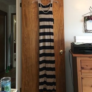 Gold and navy INC maxi dress