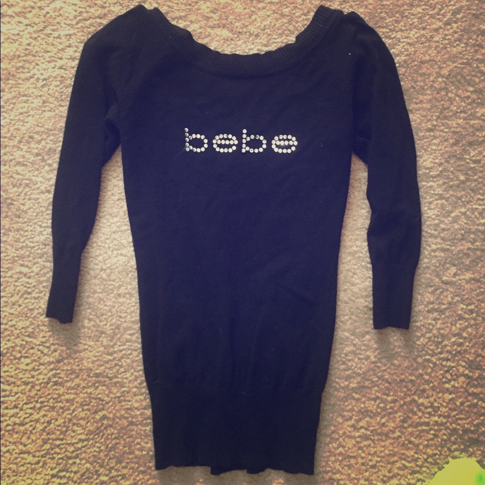 Backless BEBE logo sweater