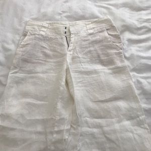 London Jeans white linen wide leg pants