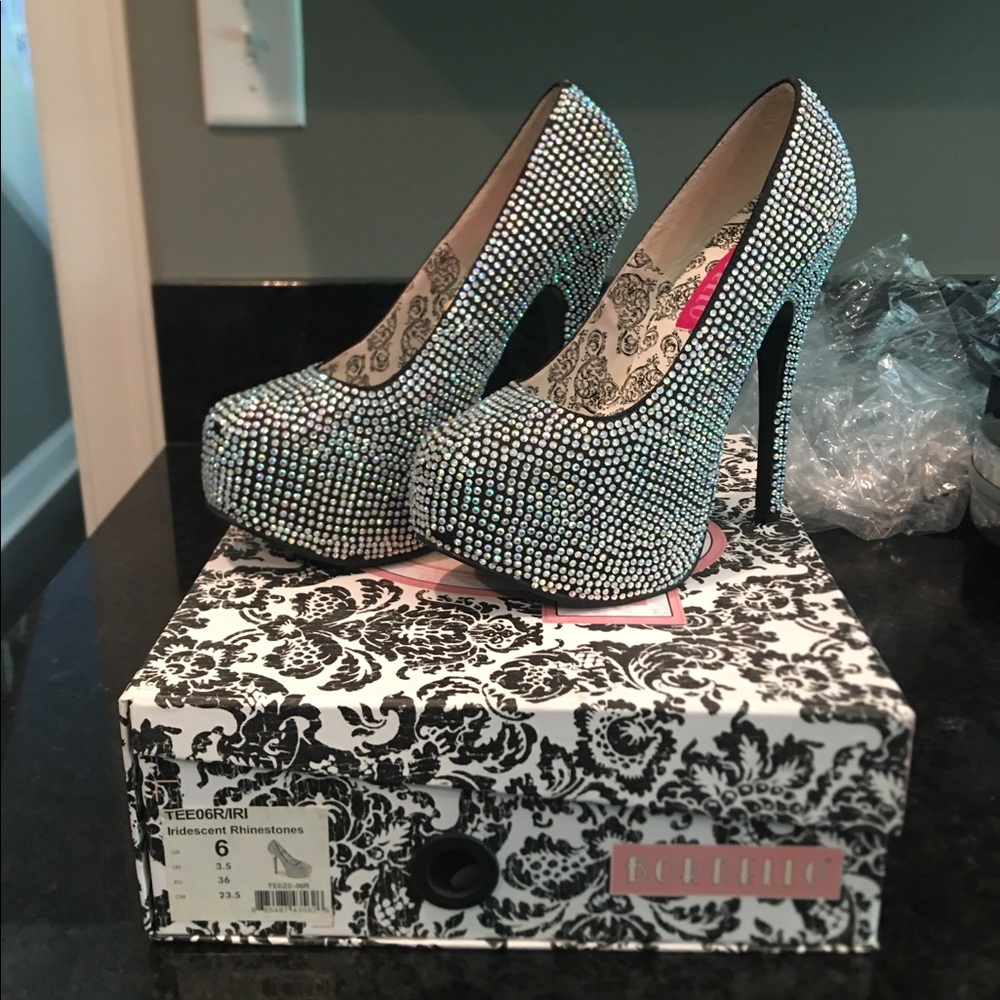 ✨NIB✨ Pleaser Bordello Rhinestone Heels