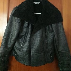Leather winter jacket