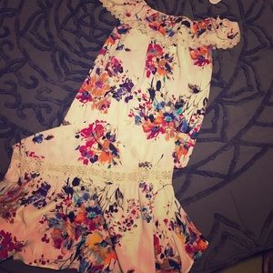 Floral & cream maxi dress.
