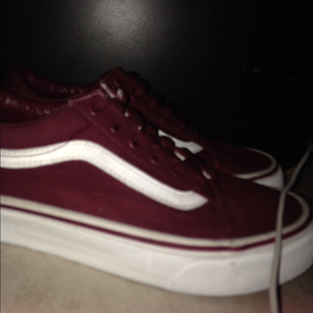 Burgundy Red Vans Old Skool