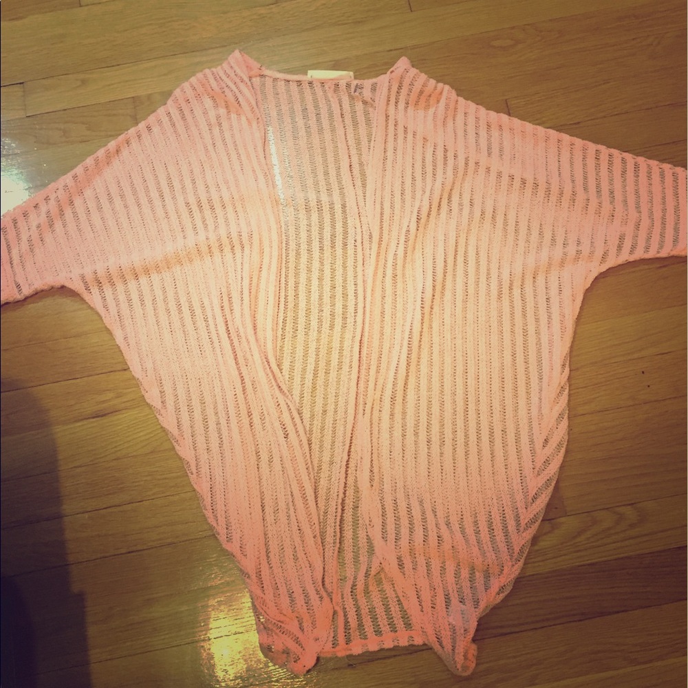 Pink/coral cardigan cover up