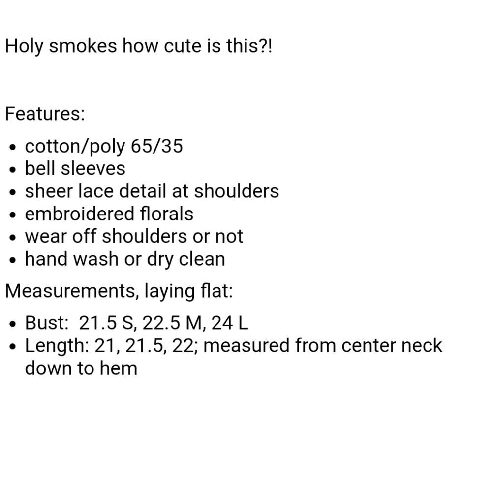 Bell sleeve embroidered floral off shoulder top - Picture 2 of 3