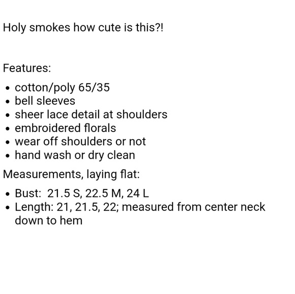 Bell sleeve embroidered floral off shoulder top - Picture 2 of 3