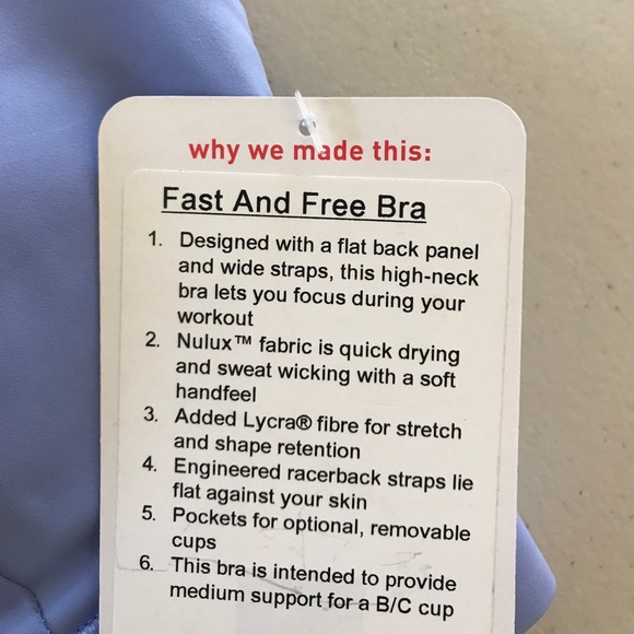 NWT LULULEMON HYDRENGEA FAST AND FREE BRA -- 8 - Picture 4 of 5