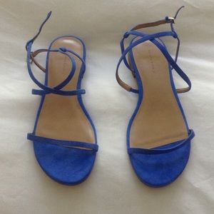 Blue suede sandals