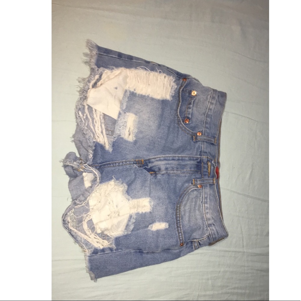 Ripped Denim Shorts