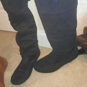 Microfiber over the knee boots