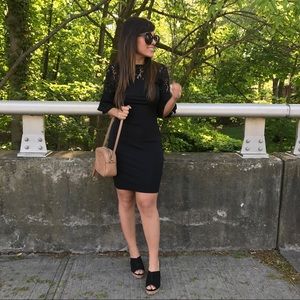 Brand new bodycon lace dress with bell sleeves xs