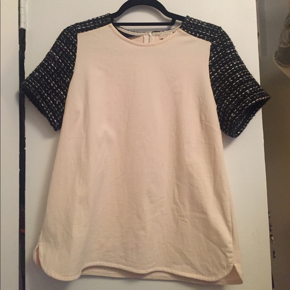 J.crew cream top with black detailing