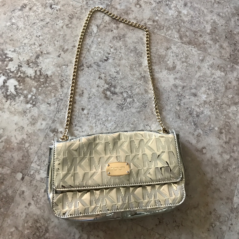 Michael Kors Gold Mirror Shoulder Bag