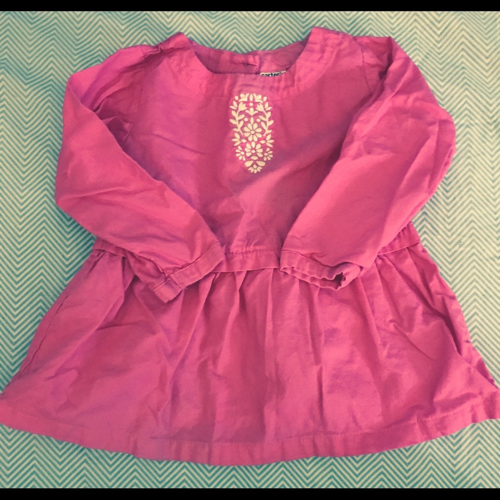 Carters rose pink embroidered top