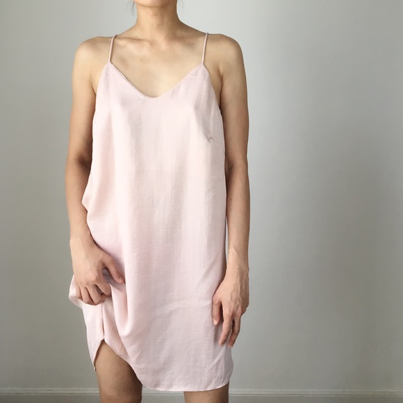 Adriana blush silky like slip dress. - Picture 2 of 6