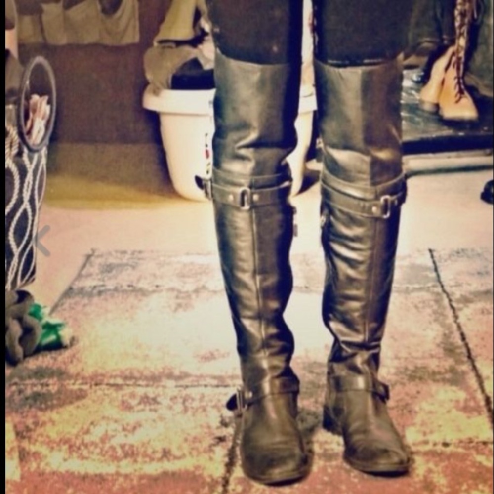 Matisse moto/riding leather thigh high boots